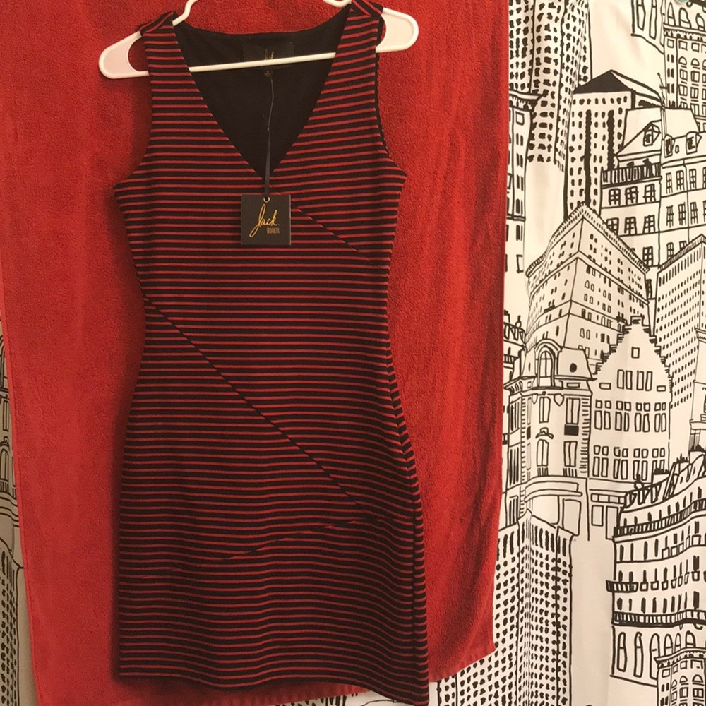 Red & black short striped dress.Jack by BB Dakota